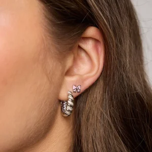 Bow Studs Rose Silber